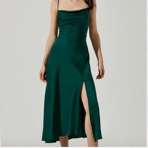 Astr Green Gaia Midi Dress